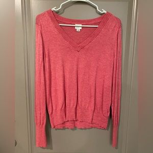 Pink V neck sweater